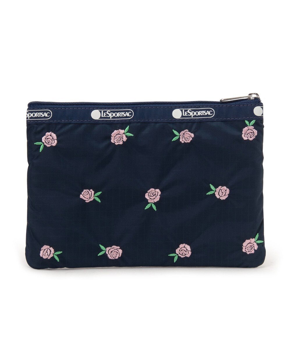LeSportsac 3ZIP COSMETIC/ピンクローズエンブロイダリー 