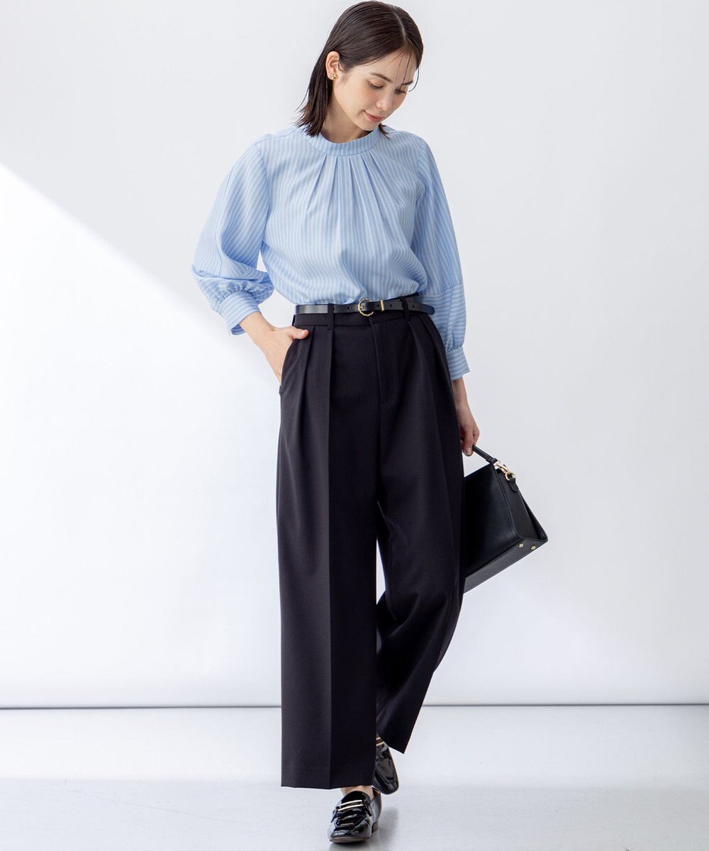 組曲 ドライタッチツイル ワイドパンツ 