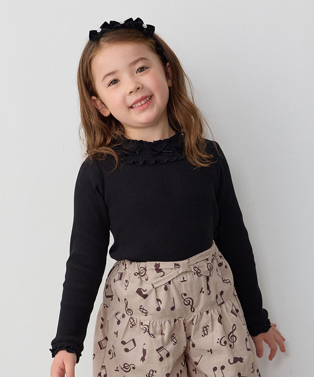 ANY KIDS 襟リボンカットソー 