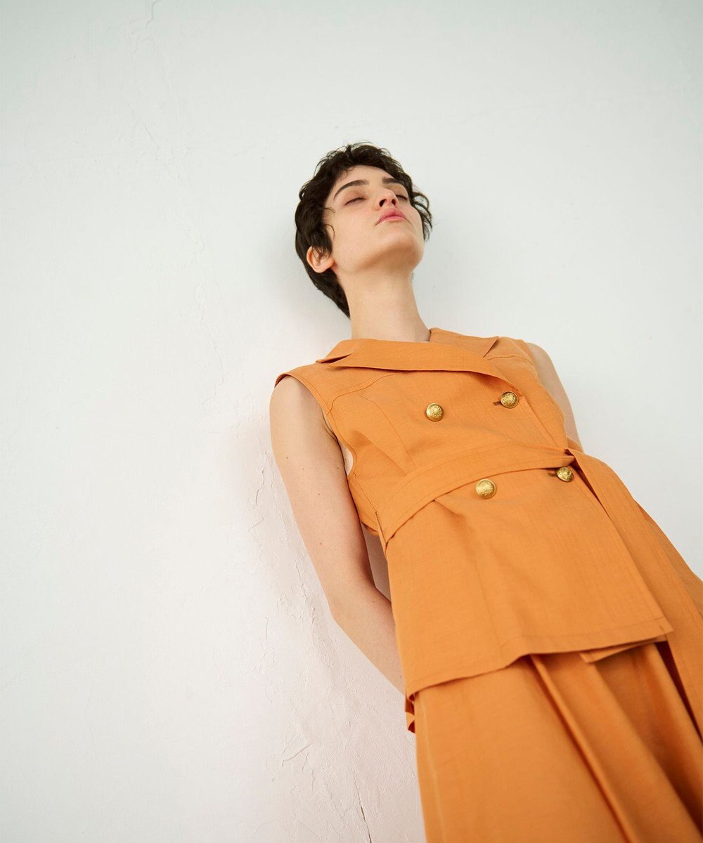 GRACE CONTINENTAL リネンタッチダブルブラウス 