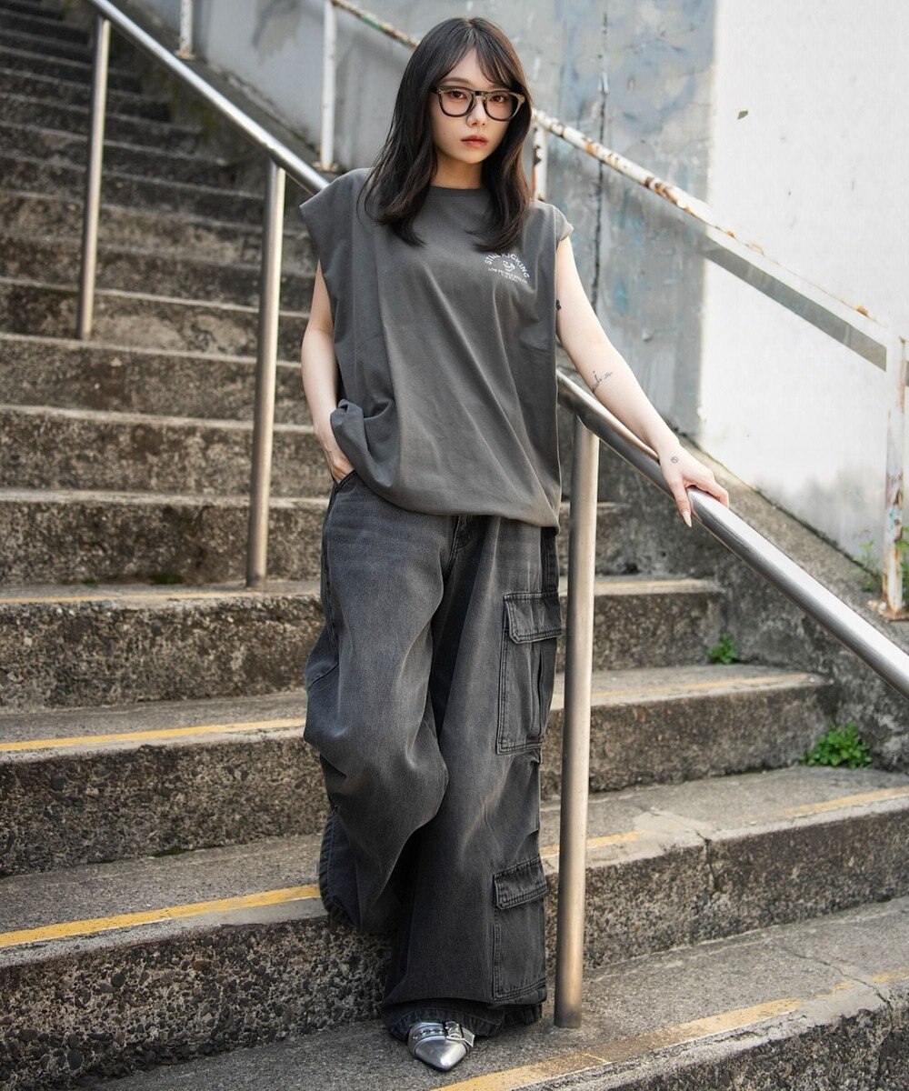 WEGO 【ユニセックス着用ITEM/MLサイズ展開】グラフィックBIGノースリーブ 