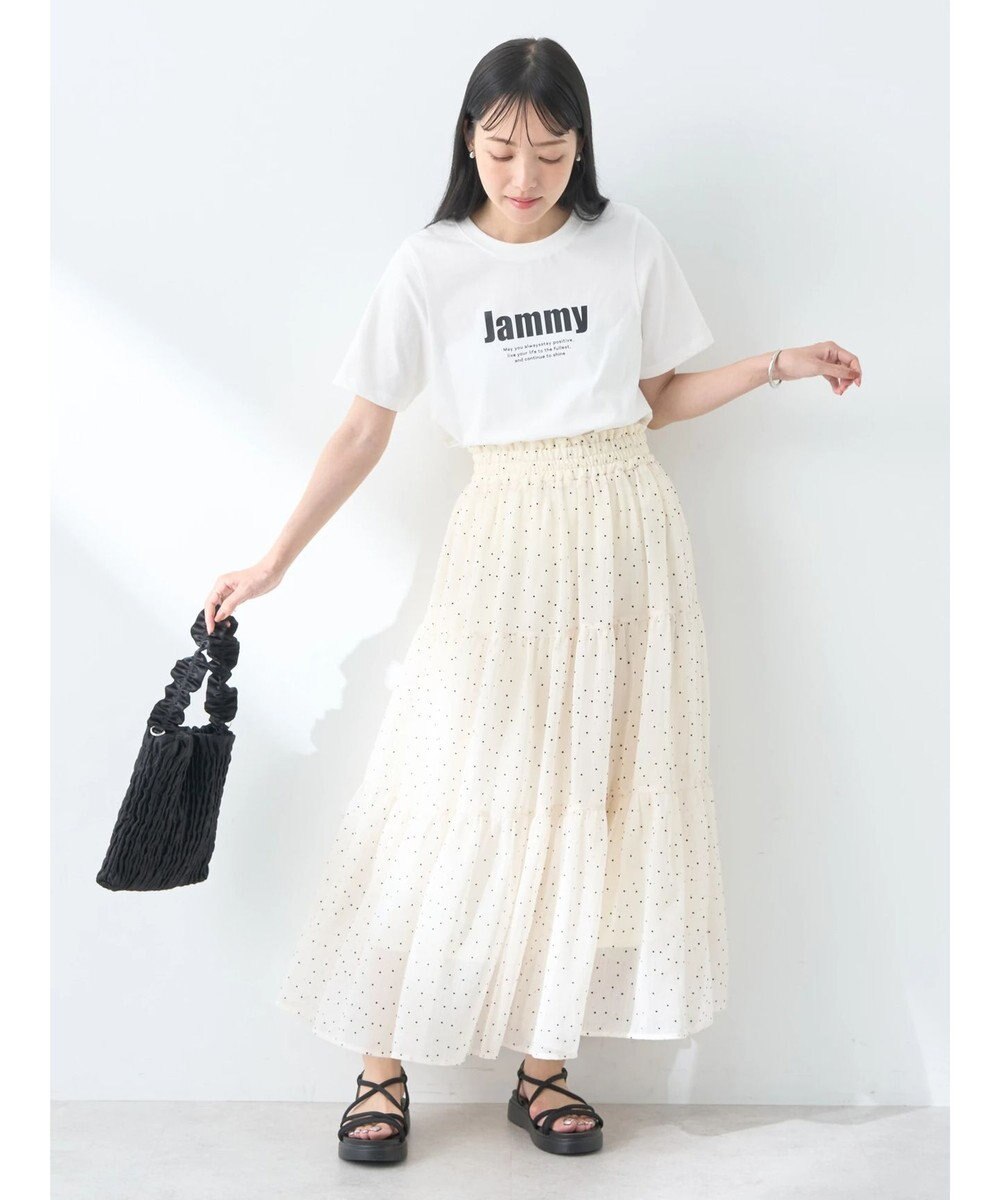 earth music&ecology フロッキードットシアーティアードスカート 
