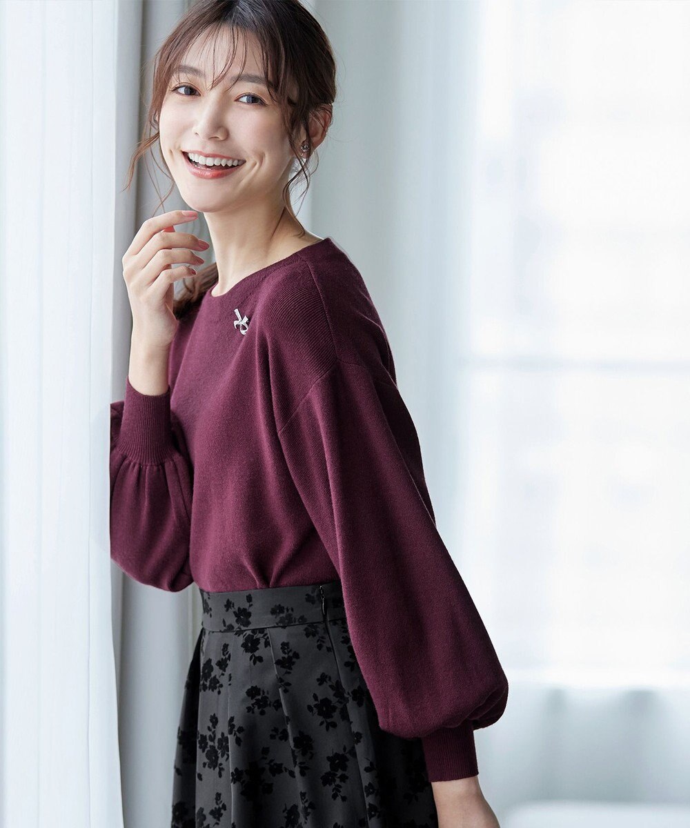 Tiaclasse 【安田美沙子さん着用・新色追加・洗える】ボリュームパフスリーブニット 