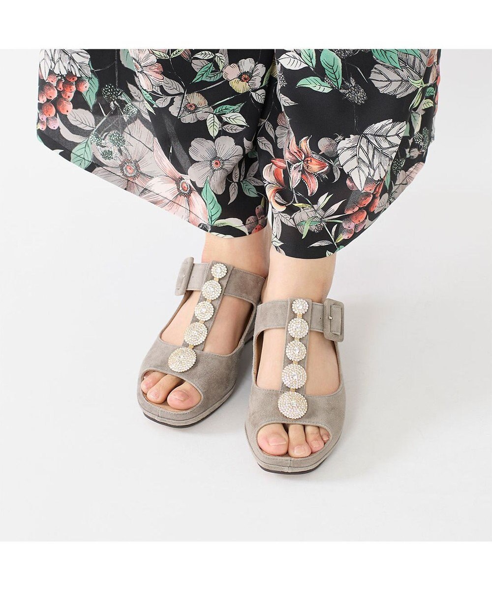 MODE ET JACOMO <D'ICI>ビジューモチーフTストラップサンダル 