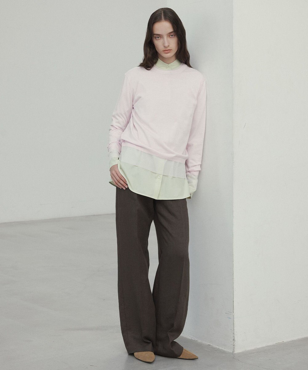 BEIGE， 【洗える】CLOVER / コットンバックボウタイブラウス 