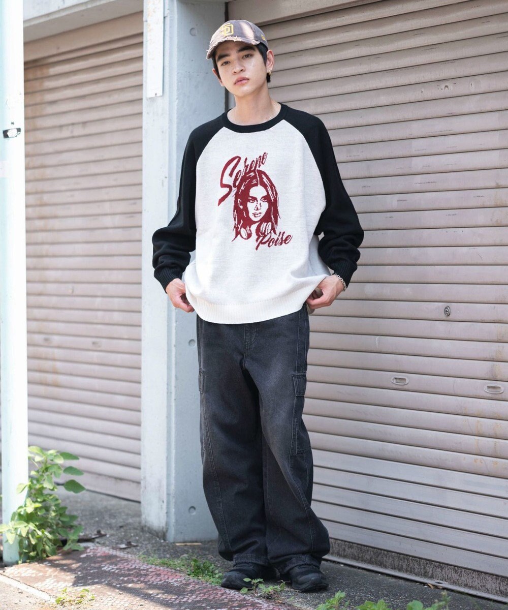 WEGO 【ユニセックス着用ITEM/SMLサイズ展開】ジャガードグラフィックプルオーバー 