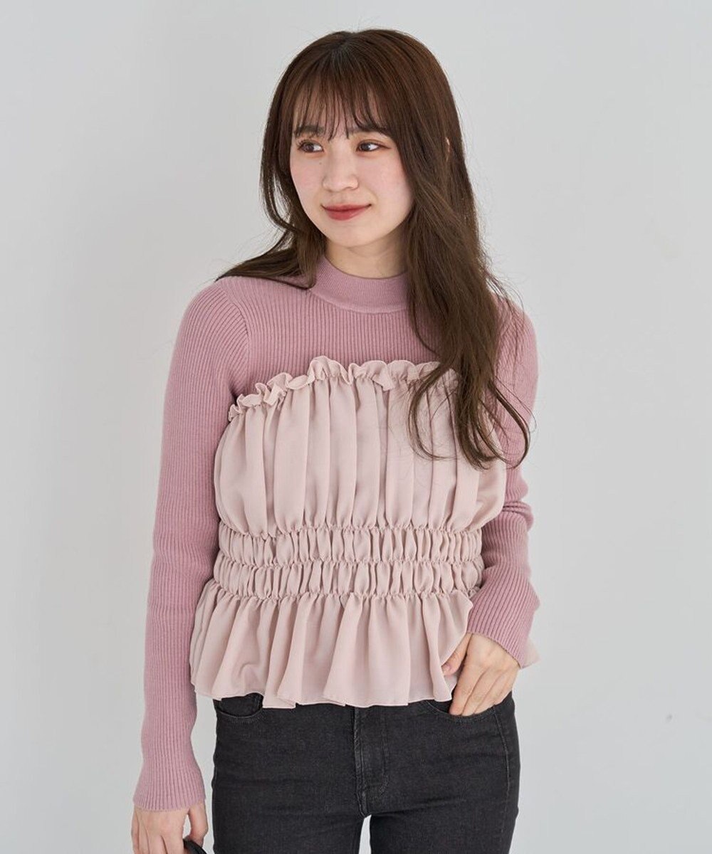 Green Parks ・ｓｗｉｎｇ　ｂｙ　ビスチェレイヤーハイネックニット 