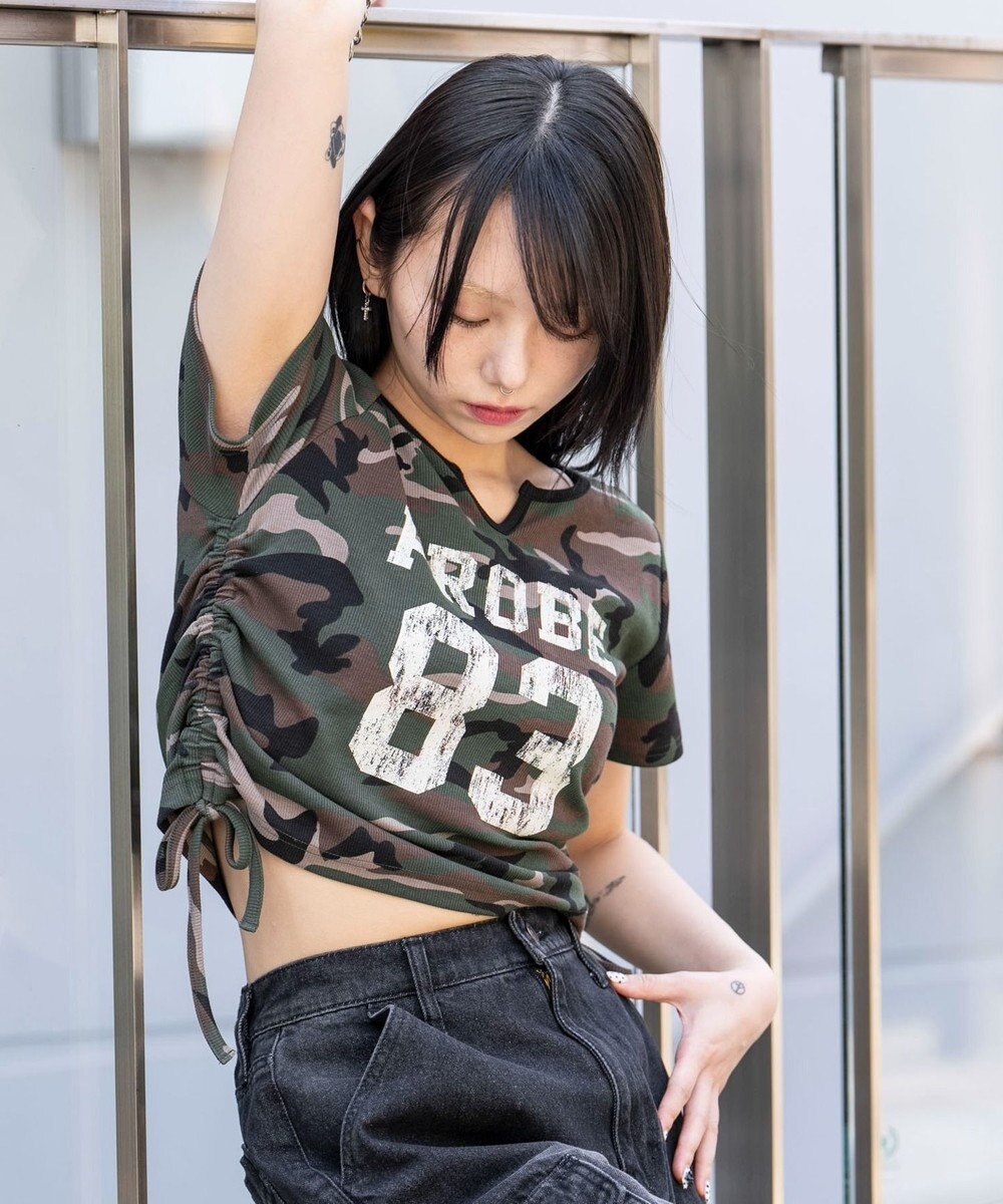 WEGO キーネックサイドレースアップちびT 