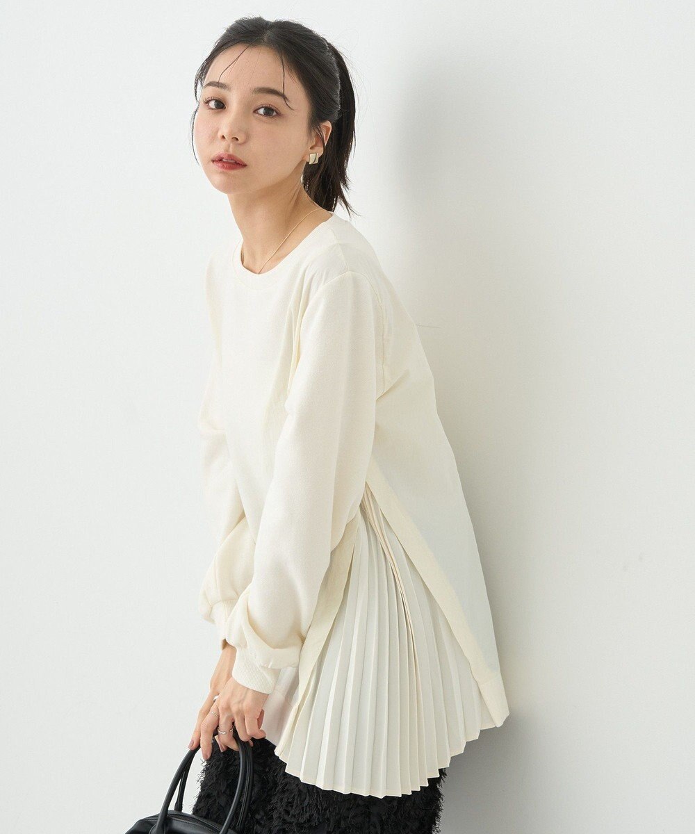 earth music&ecology サイドプリーツ裏起毛プルオーバー 