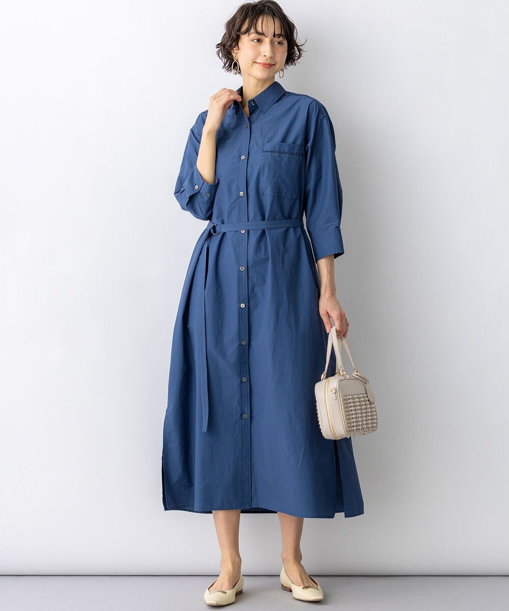 23区 【先行予約】ナイロンコットンタフタ シャツワンピース 