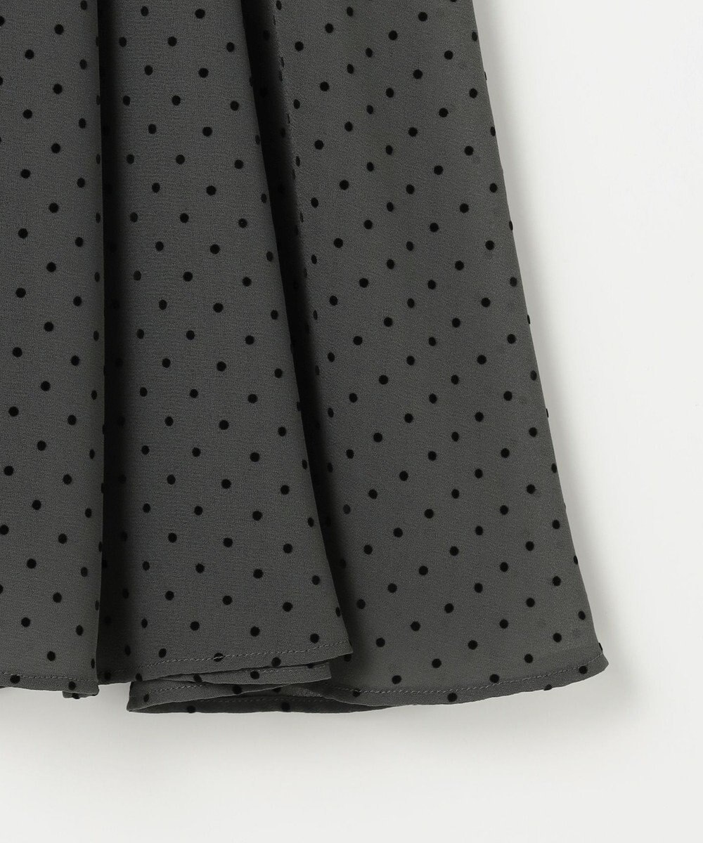 J.PRESS LADIES 【洗える】ドットフロッキープリント フレア スカート 