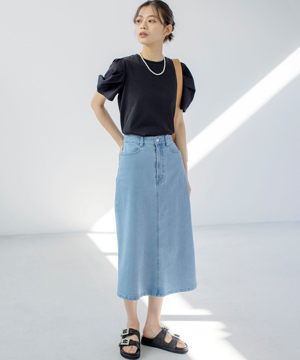 組曲 ミッドデニムタイト スカート 