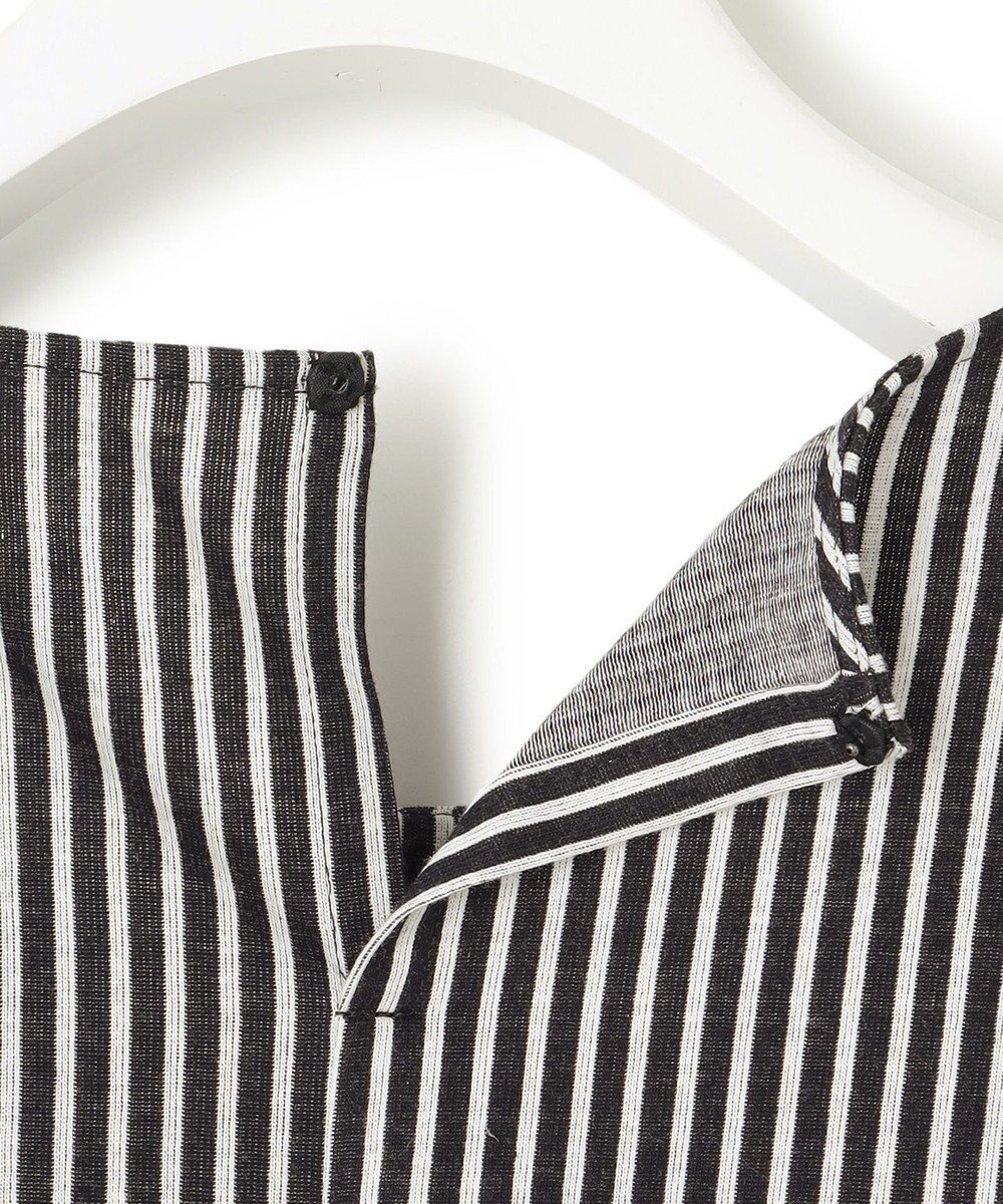 23区 【洗える】ブラウスライクジャージー ストライプ カットソー 