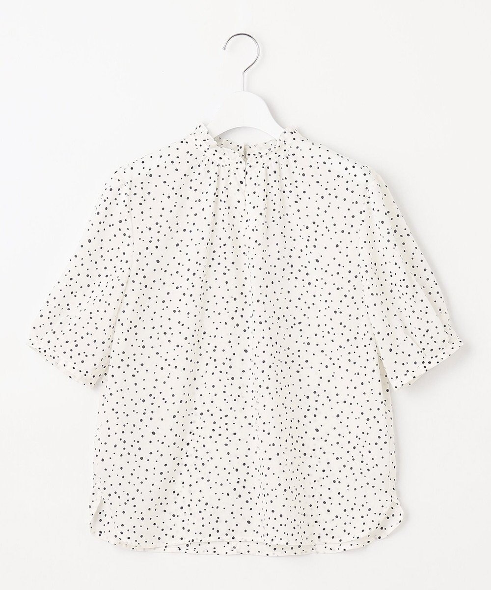 J.PRESS LADIES 【洗える・イージーケア】スパンローンランダムドット ブラウス 
