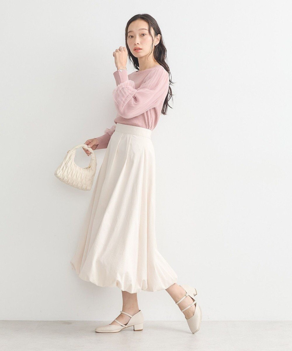 earth music&ecology マジョリカプリーツチュールニットプルオーバー 