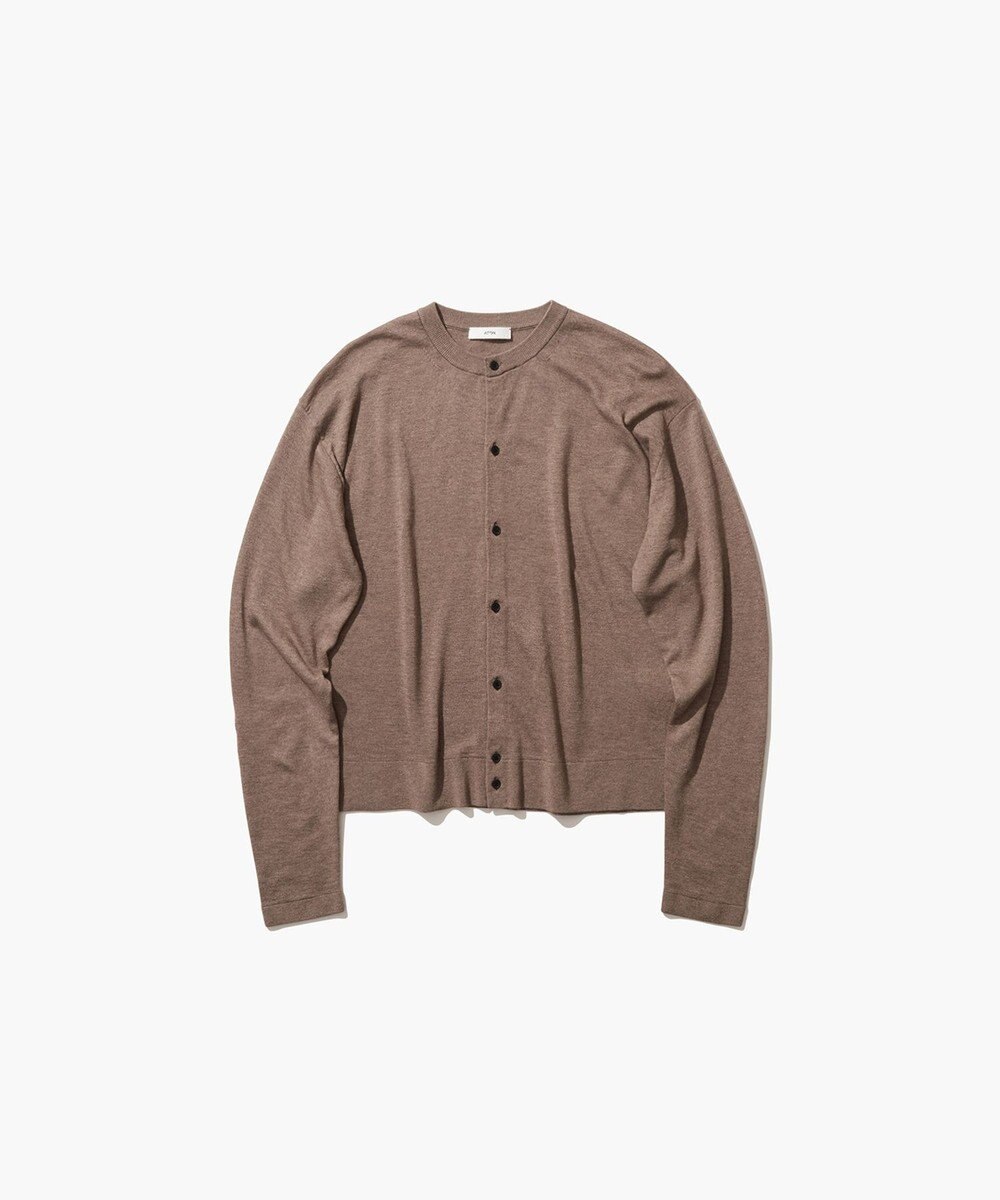 ATON GARMENT DYED CASHMERE SILK | クルーネックカーディガン 