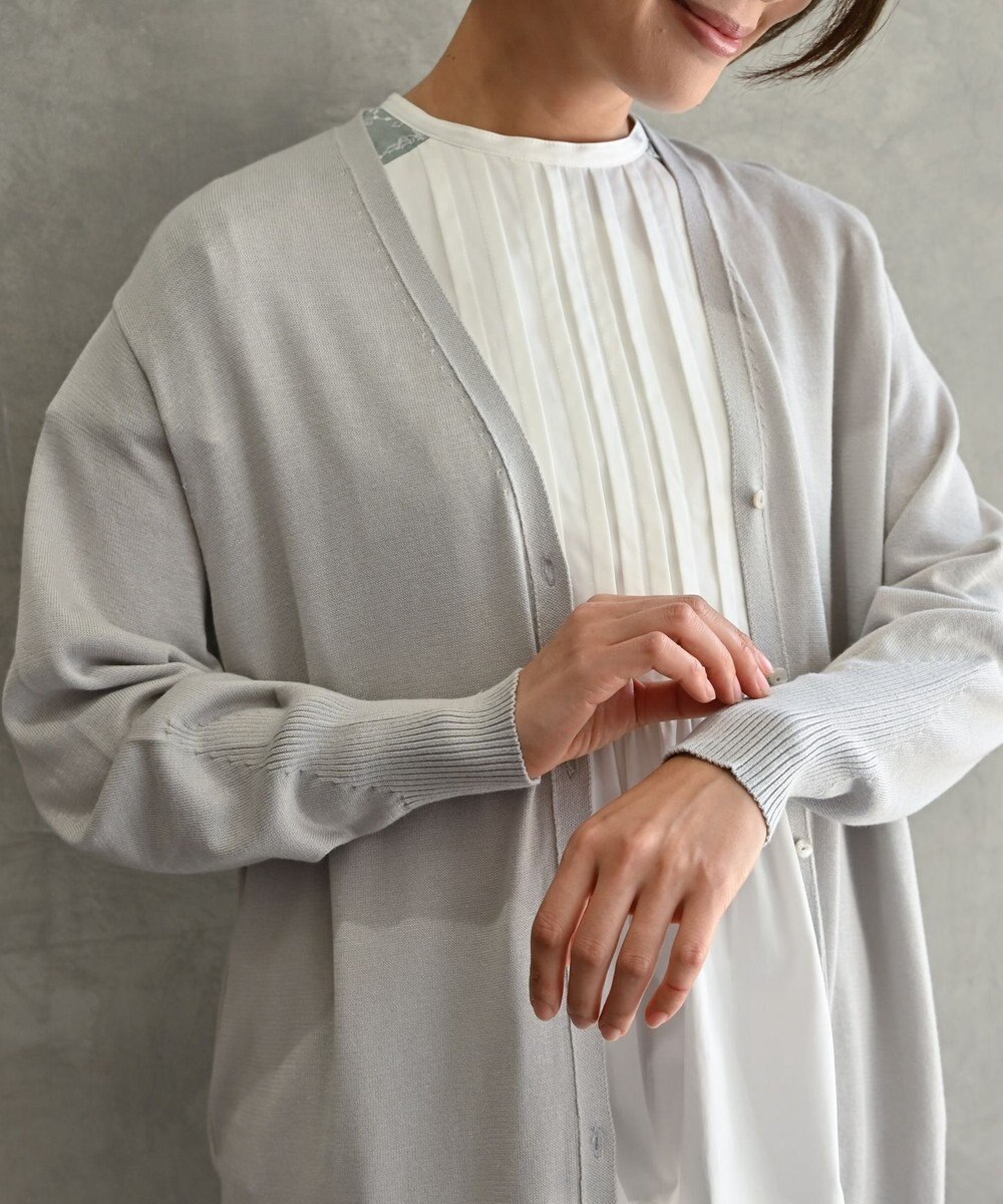 muuc 〈高品質シルク＆スーピマ超長綿〉〈洗えるニット〉〈通年着られる〉シルクコットンのロングカーディガン 