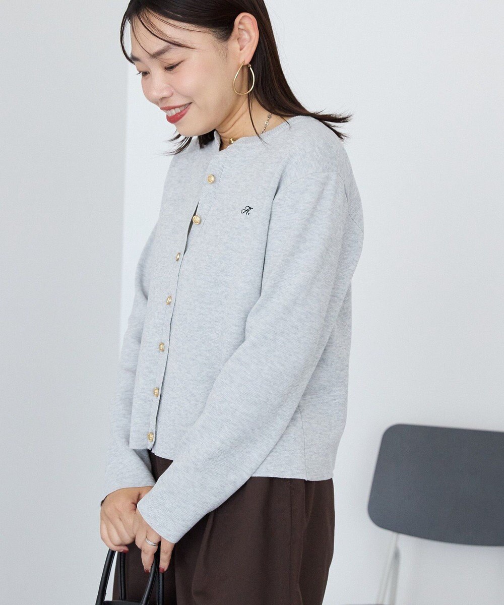 AMERICAN HOLIC ワンポイントロゴクルーカーディガン 