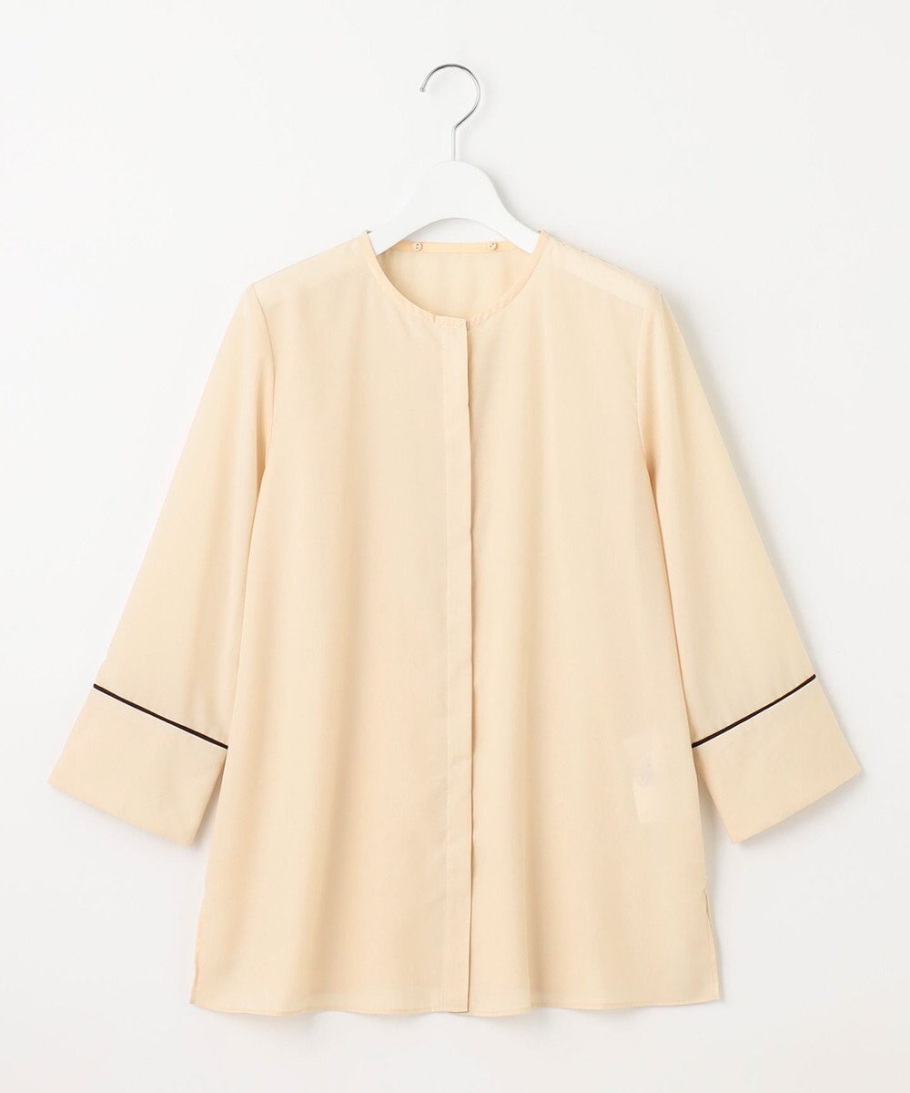 自由区 S 【2WAY・洗える】コードエンブロイダリー襟付き ブラウス 