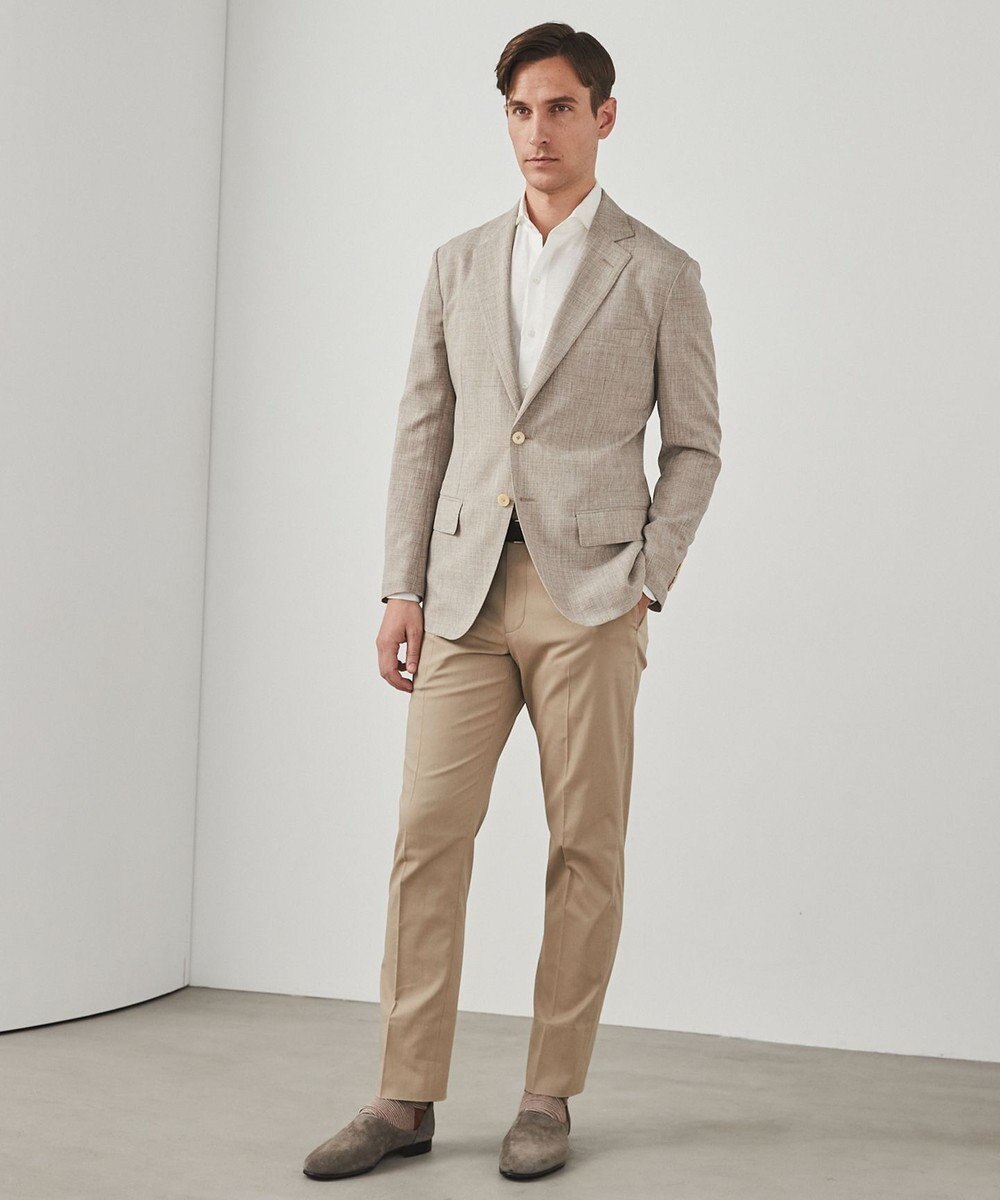 GOTAIRIKU 仕事で着られる綿パン【吸水速乾/ストレッチ/折り目加工】クールマックスコットンパンツ_ノータック（25年モデル） 