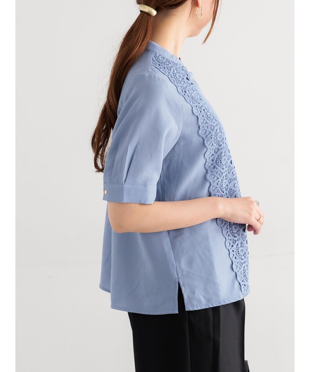 Te chichi 【WEB限定カラーあり】フロントレース5分袖ブラウス 