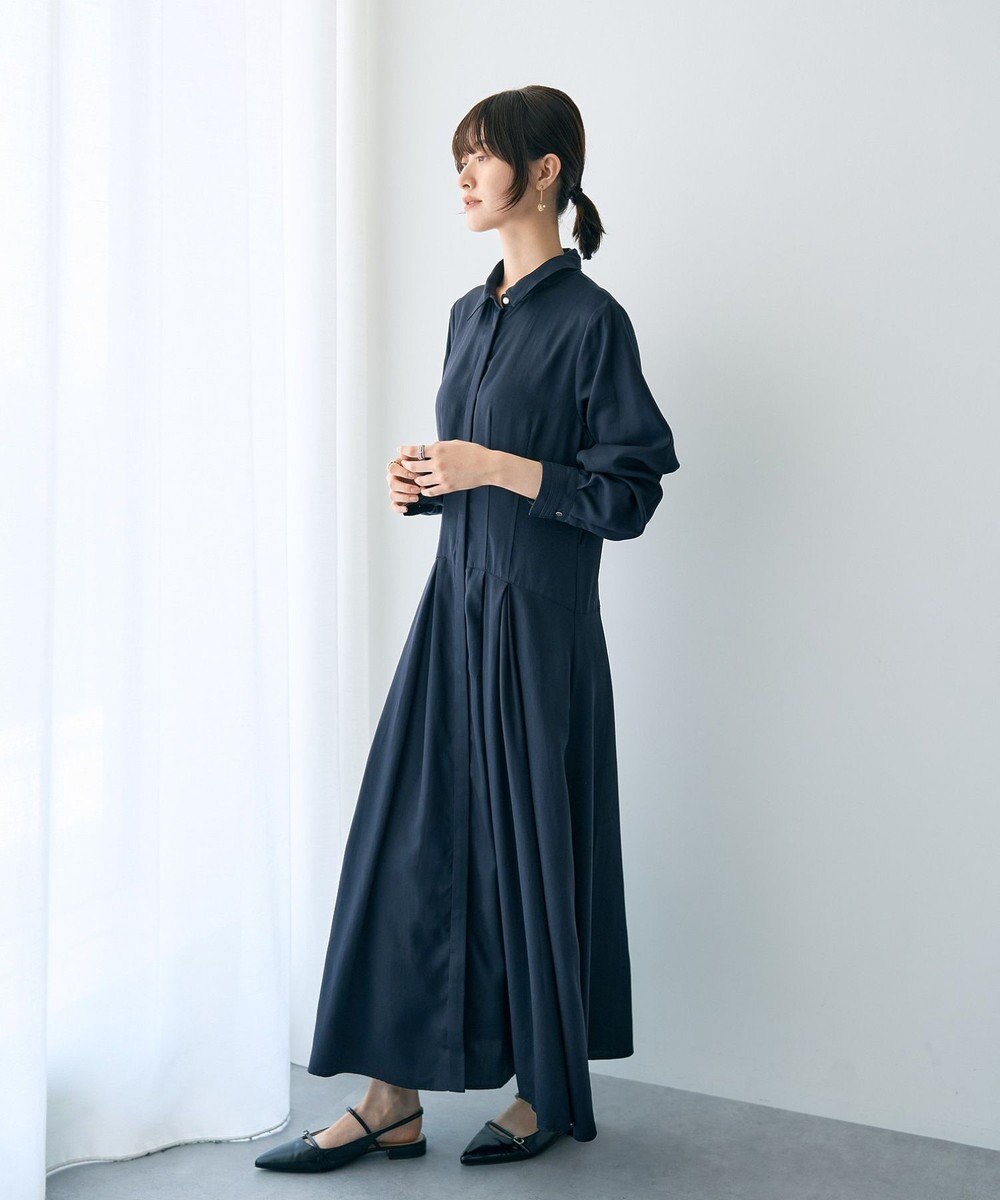 YECCA VECCA タックデザインシャツワンピース 