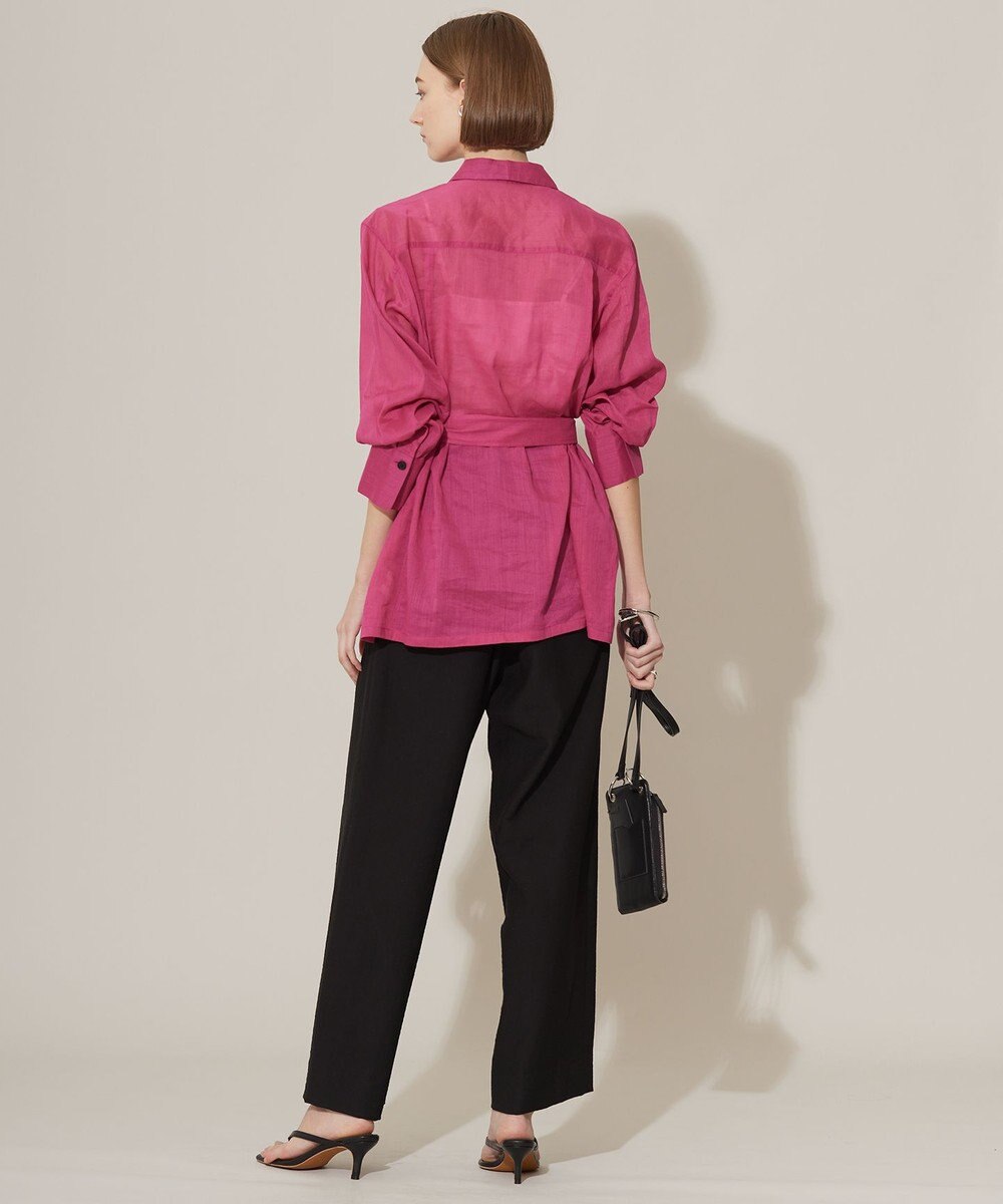 ICB 【洗える】ラミーコットンボイル シアーシャツ 