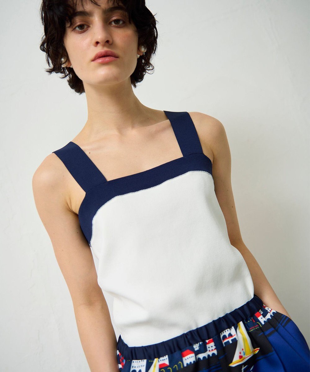 GRACE CONTINENTAL 配色ニットキャミ 