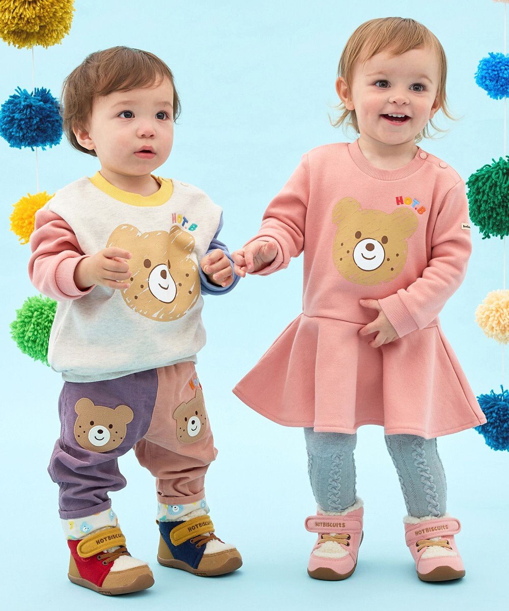 MIKI HOUSE HOT BISCUITS 【80-120cm】ビッグフェイスプリント 裏毛パイル素材 トレーナー 