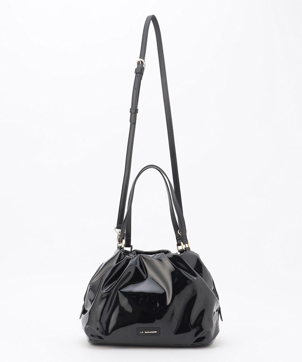 LA BAGAGERIE ソフトエナメル2WAYハンドバッグ Mサイズ 