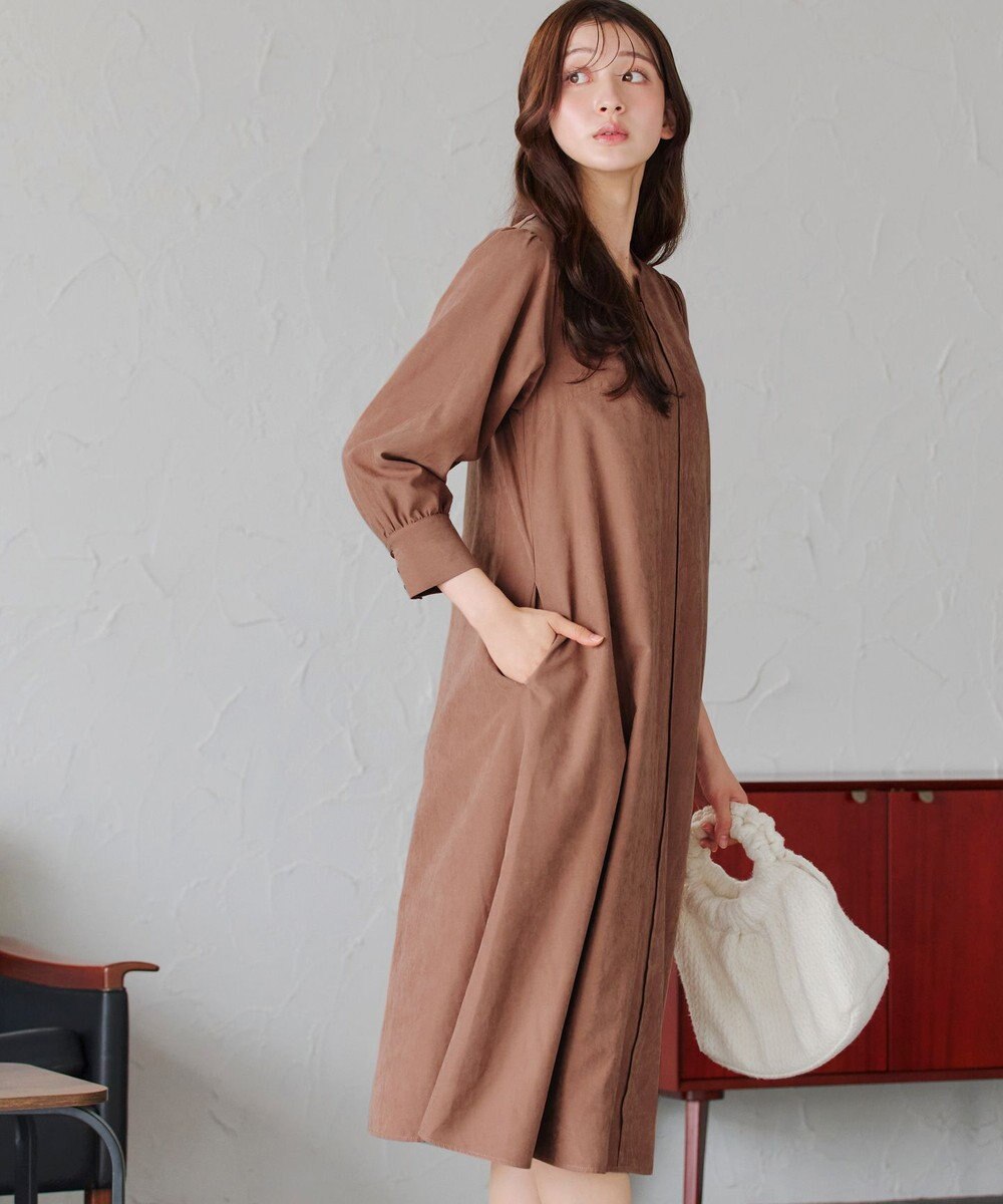 Tiaclasse 【洗える】ピーチスキンAラインワンピース 