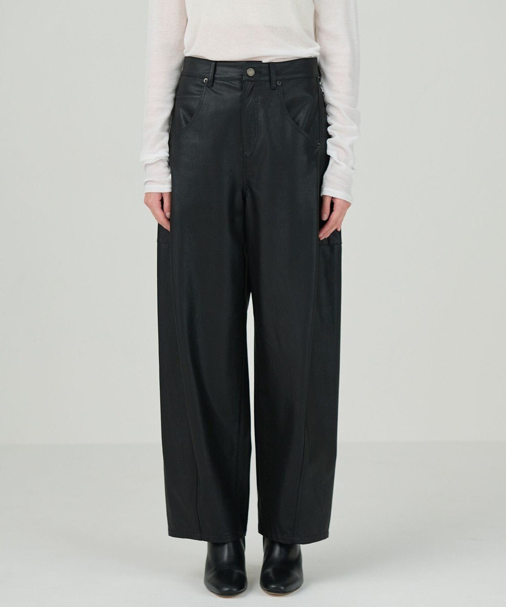 GRACE CONTINENTAL クラッシュレザーエッグパンツ 
