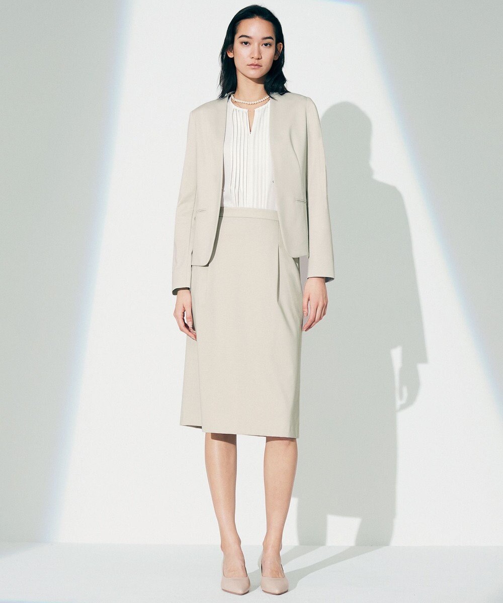 23区 S 【洗える】 バックサテンアムンゼン キーネック ブラウス 