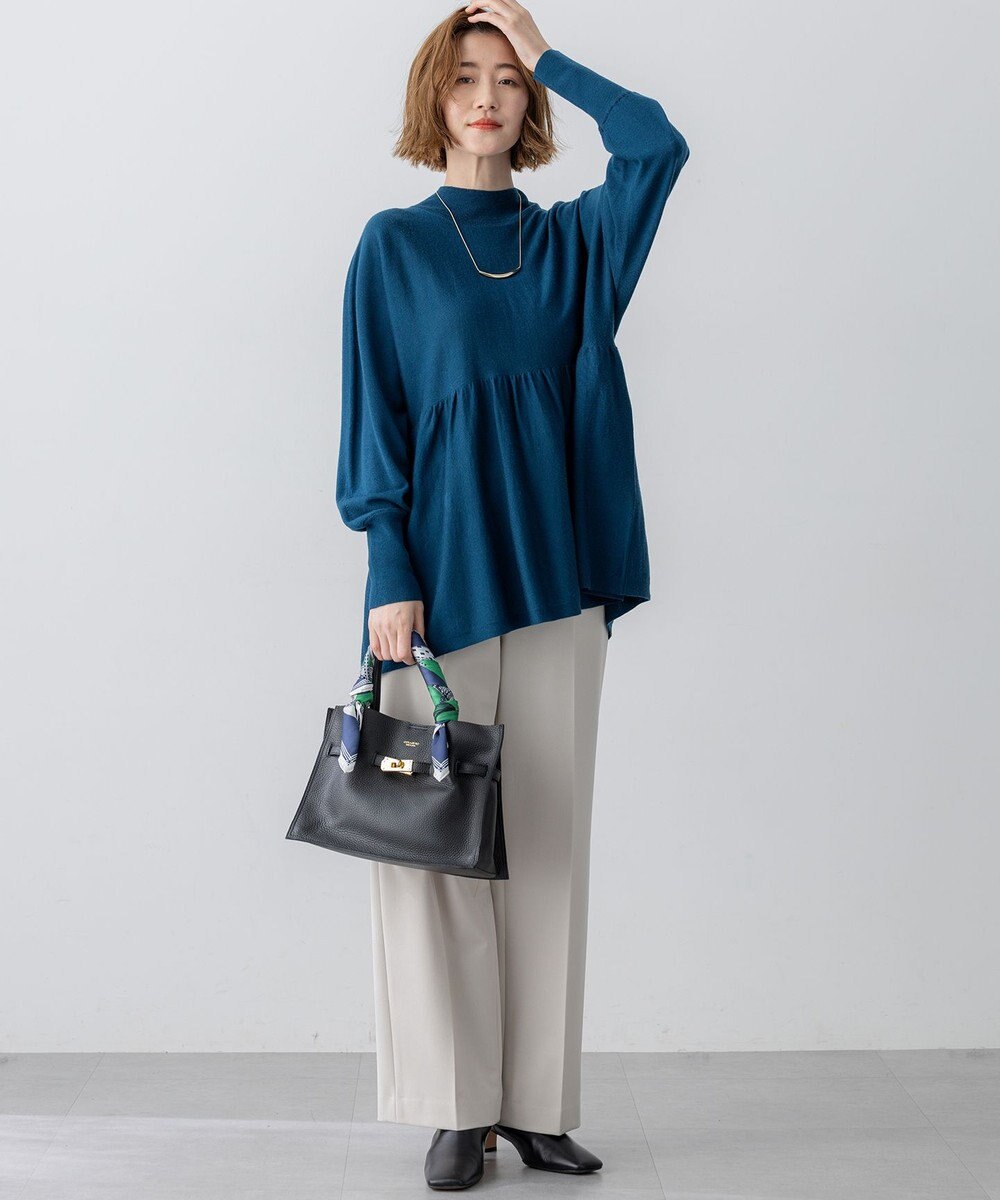 23区 【洗える】ウールギャザー ドルマンスリーブ ニット 