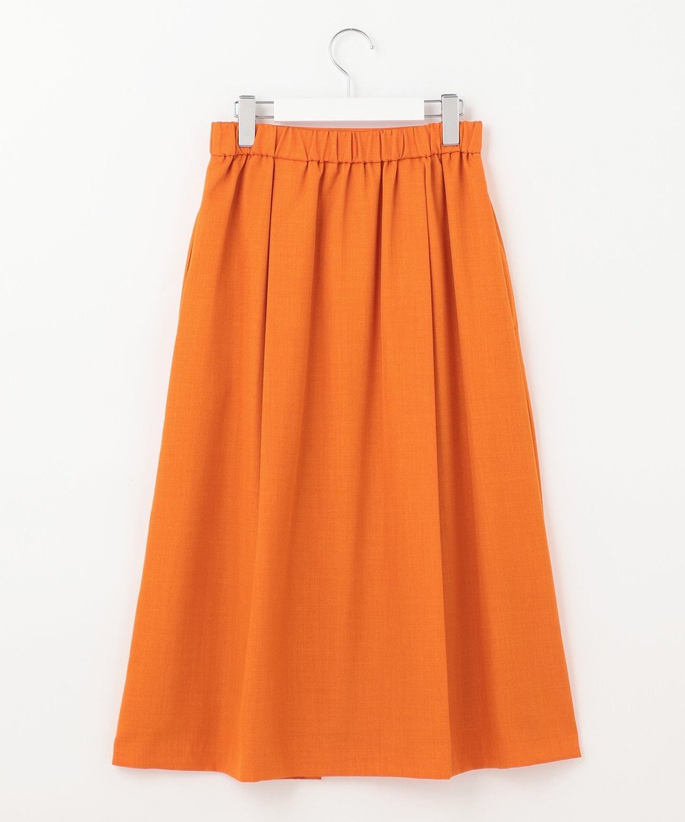 自由区 【接触冷感・速乾・UVカット・撥水・防シワ】リネンライクツイル タックスカート 