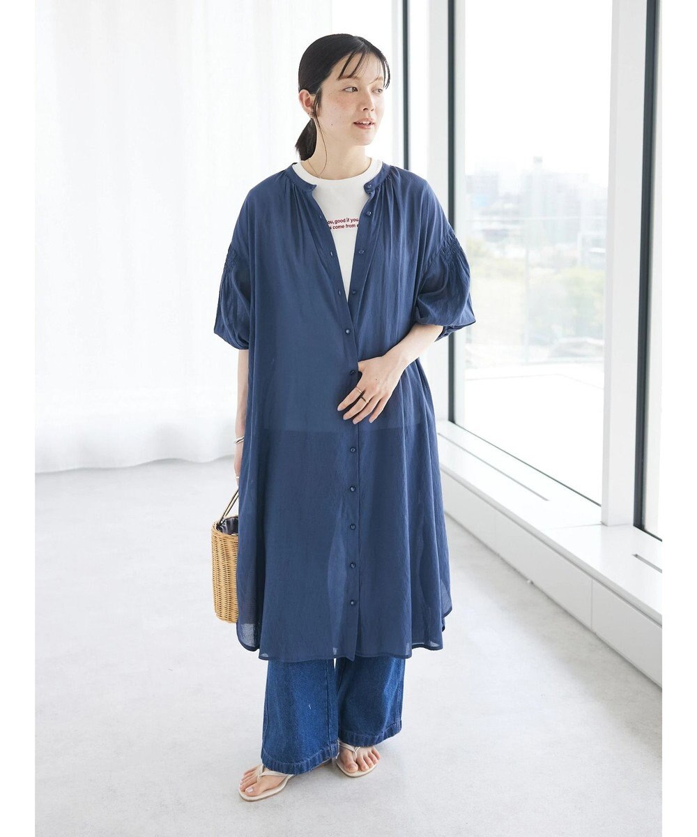 CRAFT STANDARD BOUTIQUE ウ゛ィンテージボイル袖シャーリングワンピース 