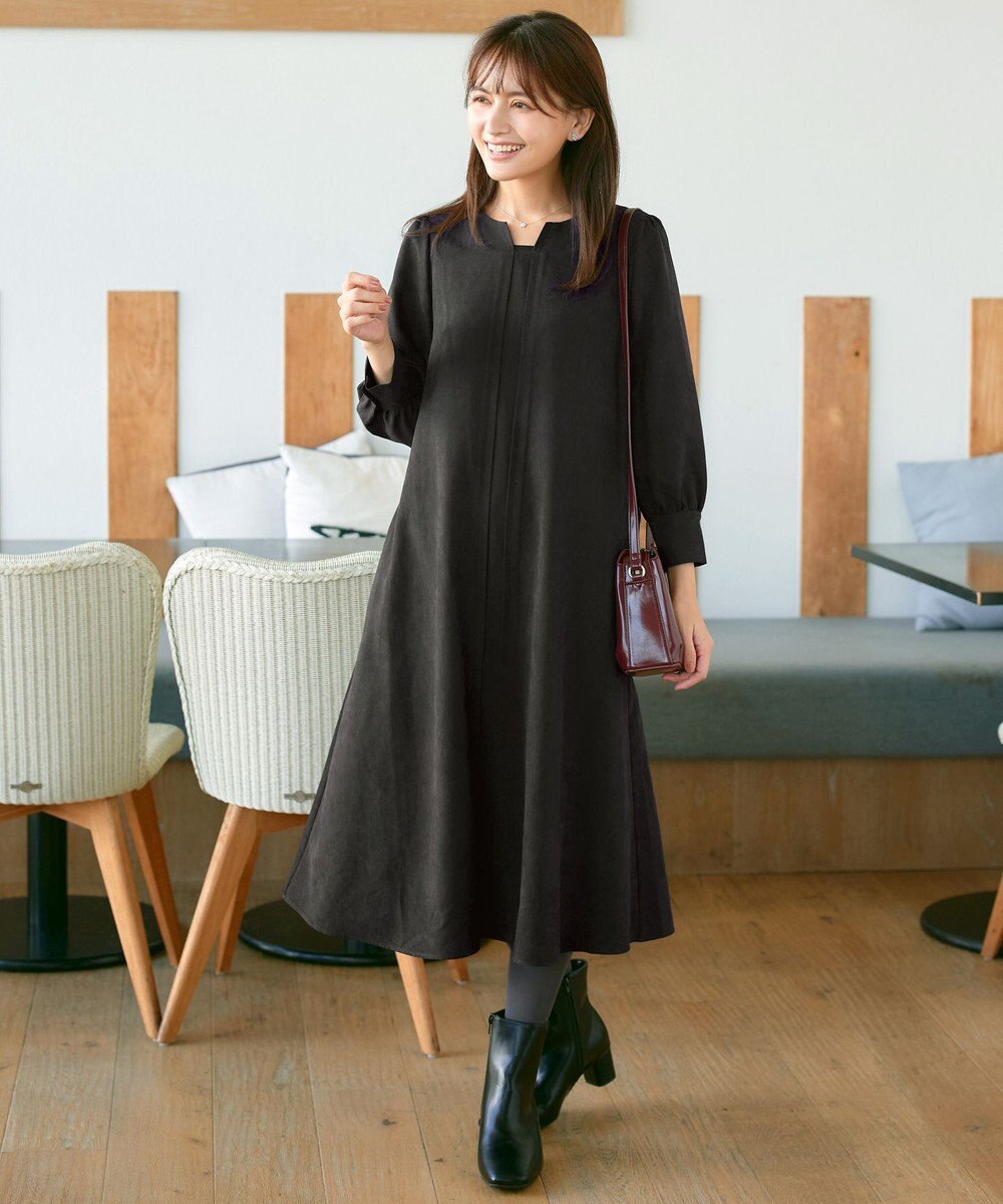 Tiaclasse 【洗える】ピーチスキンAラインワンピース 