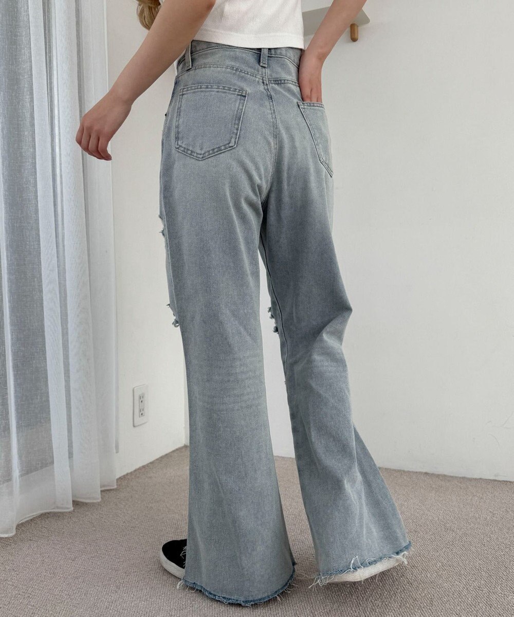WEGO ダメージフレアデニムパンツ 