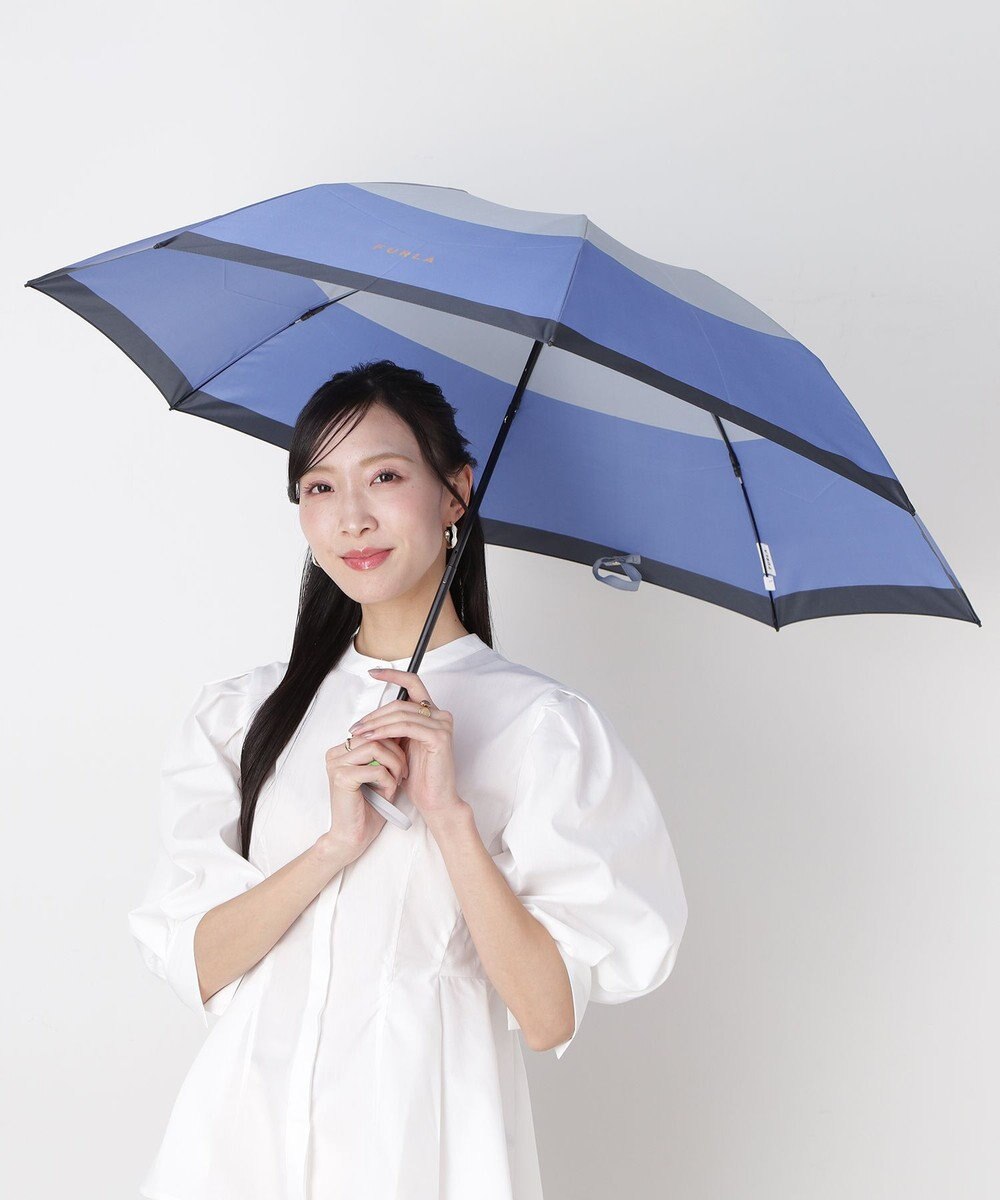 MOONBAT FURLA(フルラ) カラーボーダー 折りたたみ傘 大きめ 55cm 日本製 