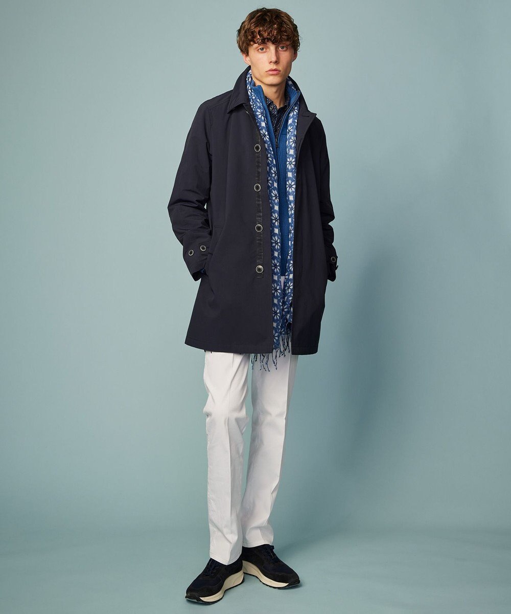 JOSEPH ABBOUD 【麻100％】フラワークレストパターン ストール 