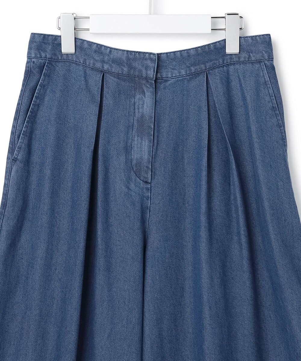 ICB L ナチュラルソフトデニム タックワイドパンツ 