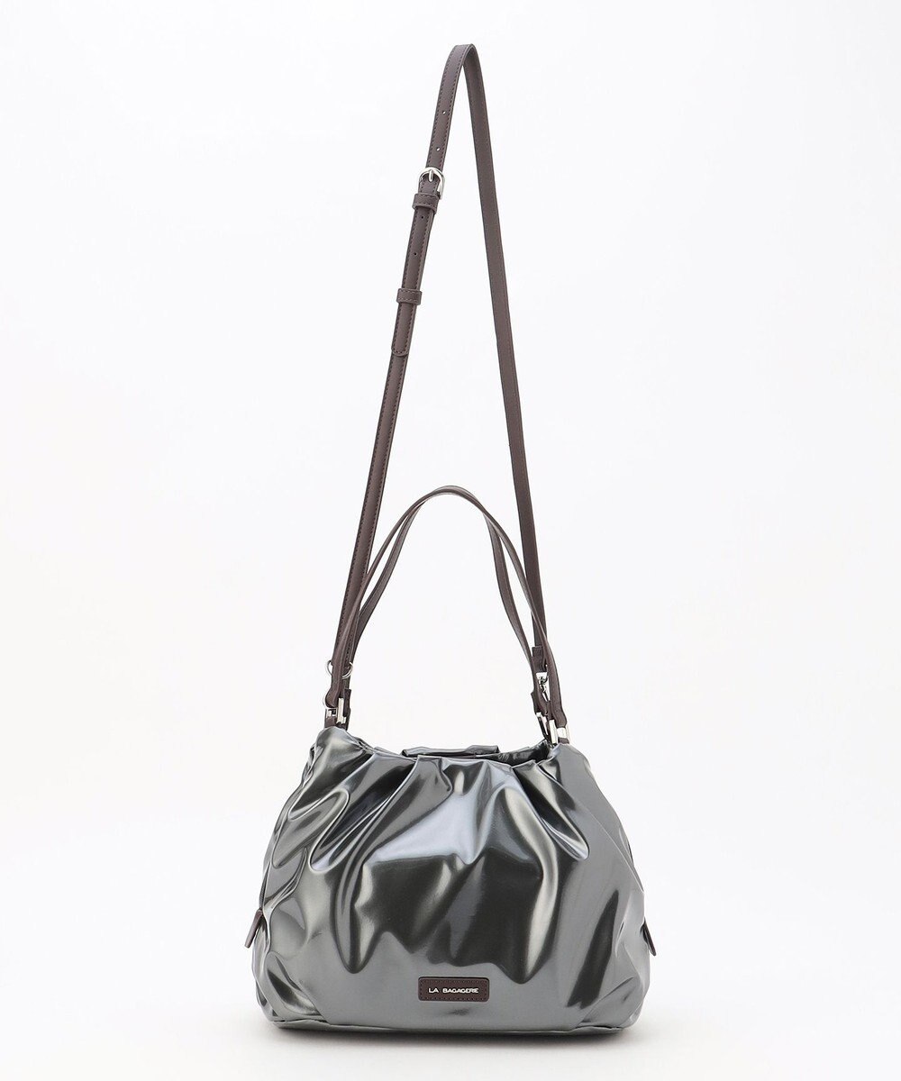 LA BAGAGERIE ソフトエナメル2WAYハンドバッグ Mサイズ 