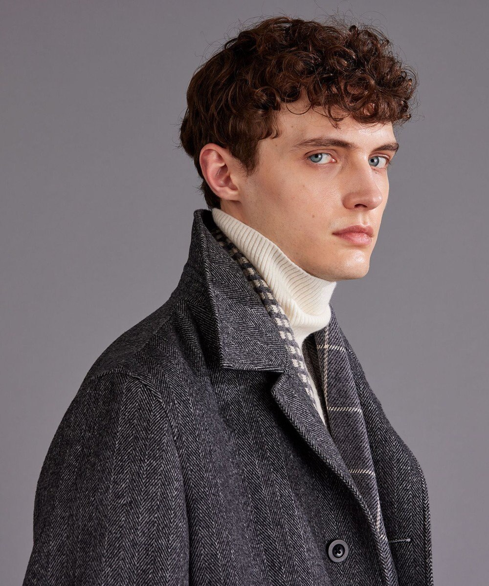 JOSEPH ABBOUD 【ソフト/軽量/JAPANファブリック】 アンゴラウールビーバー ステンカラー コート 