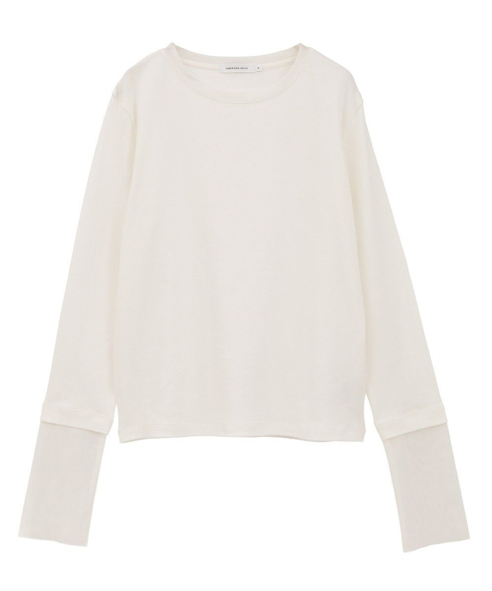 AMERICAN HOLIC 袖チュールレイヤードプルオーバー 