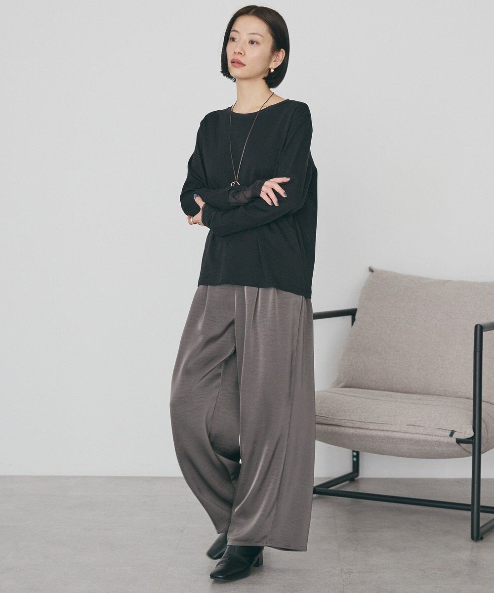 AMERICAN HOLIC 袖チュールレイヤードプルオーバー 