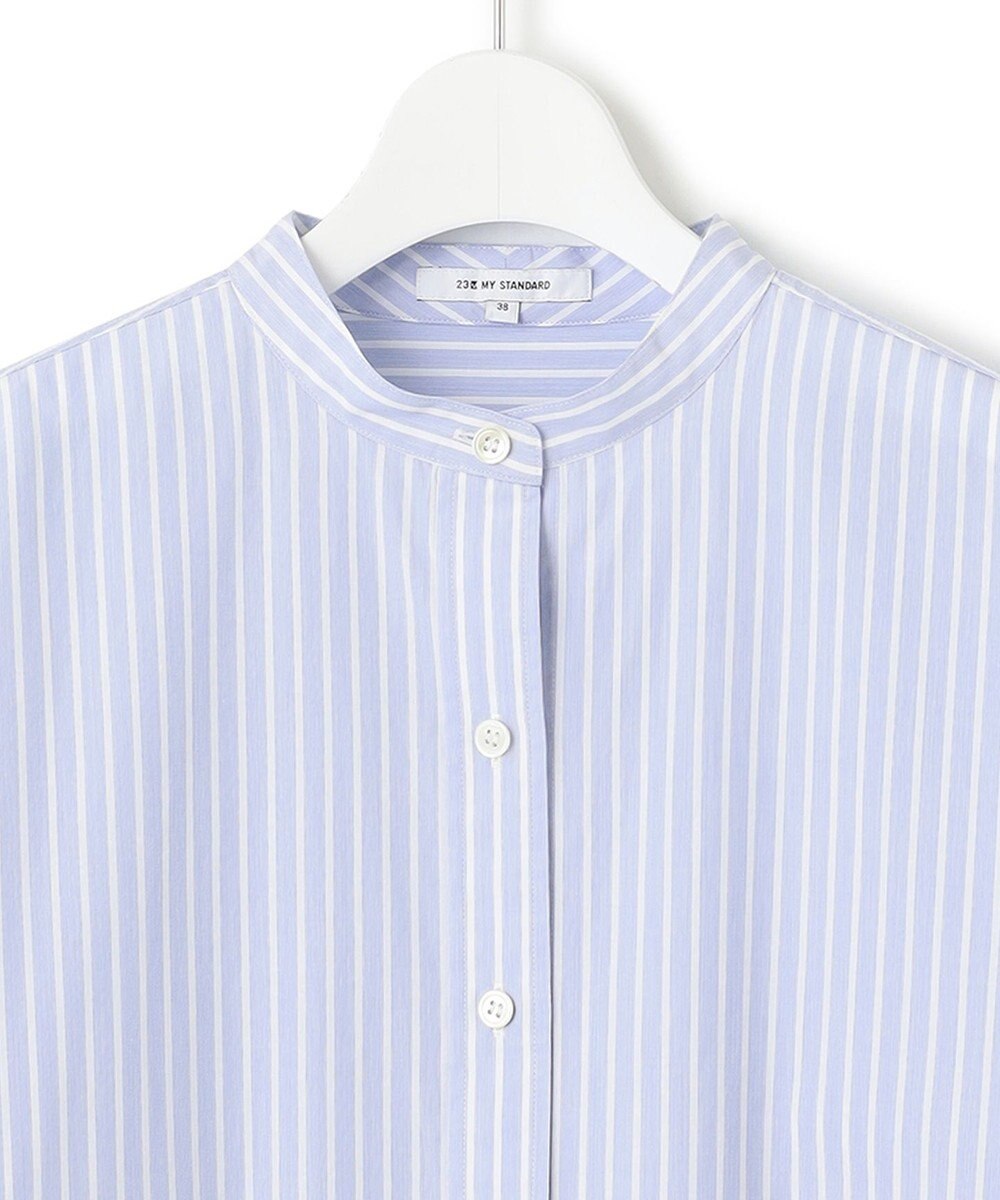 23区 【洗える】CANCLINI バンドカラー シャツ 