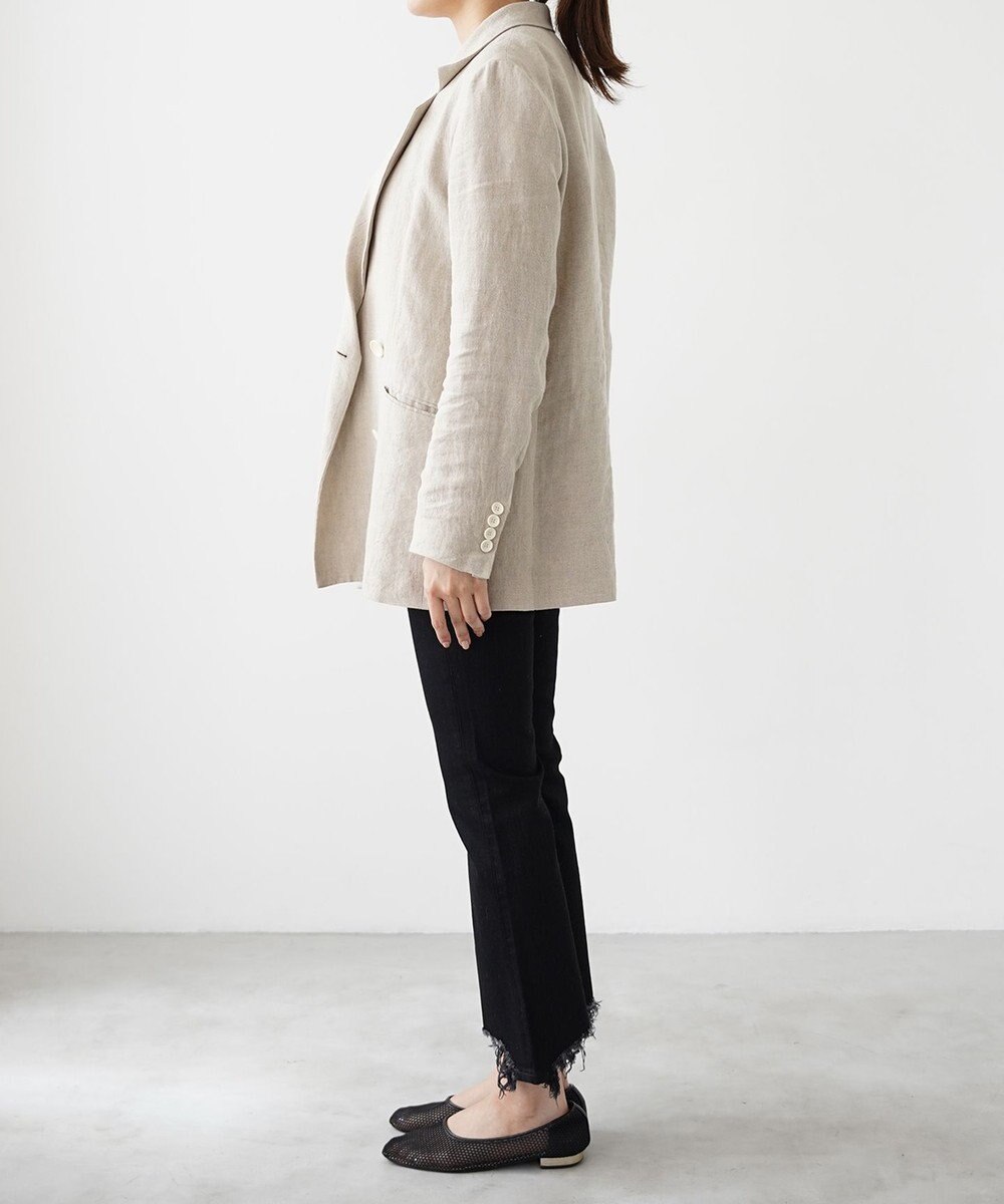 woadblue ＜坪田あさみさんコラボ/ストレッチ＞ブーティフレアデニムパンツ ブラック 