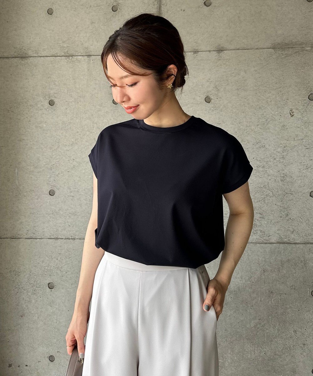 UNFILO 【Oggi 6月号掲載】BEAUTY FORM フレンチスリーブTシャツ 