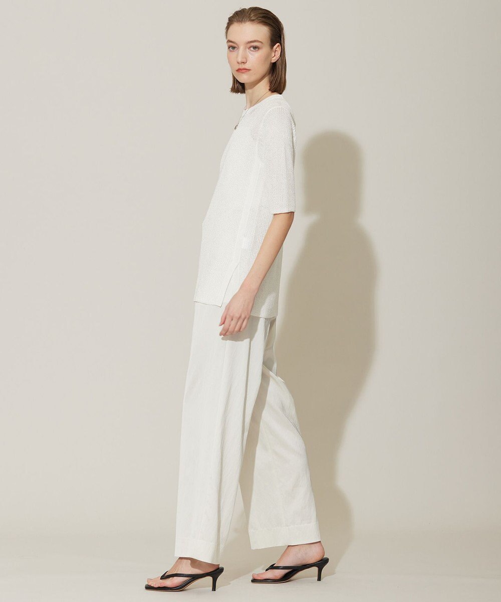 ICB 【接触冷感・UVケア・洗える】 ヴィスコースナイロンサテン ワイドパンツ 