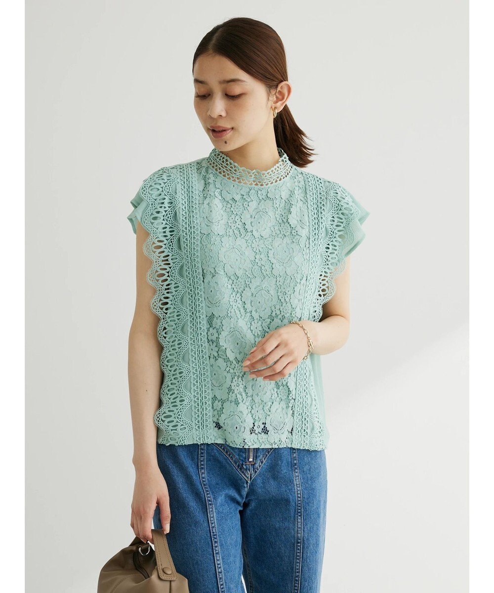 Green Parks ・ＥＬＥＮＣＡＲＥ　ＤＵＥ　イロイロレースブラウス 